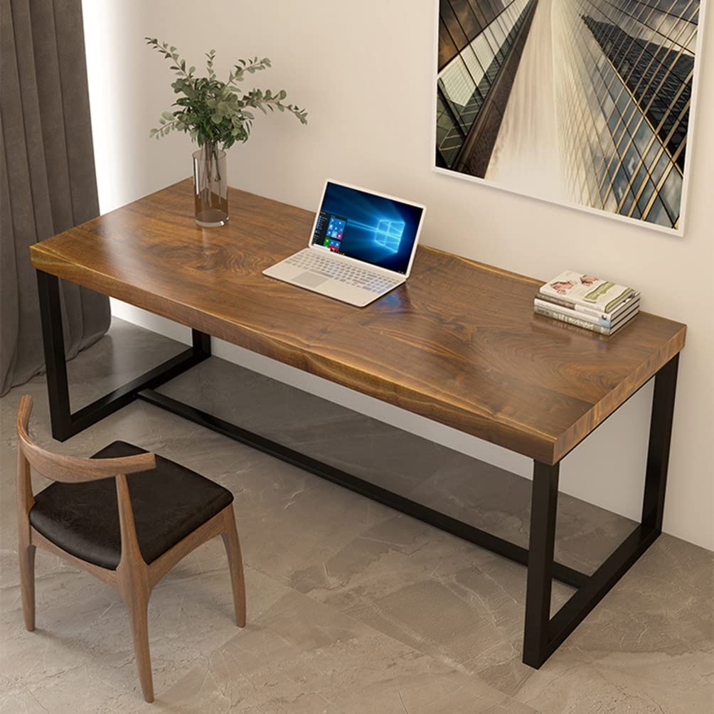 Amazon.com: Wrought Iron Solid Wood Computer Desk, Industrial